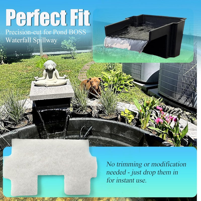 PurifyLogix 7PCS Pond Filter Media for Pond BOSS Waterfall Spillway, 6 Koi Pond Filter Pad Fine& 1 Pack Ceramic Rings, Reusable Ultra-Durable Fish Pond Filter Material (Spillway not Included - Image 2